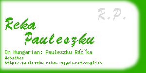 reka pauleszku business card